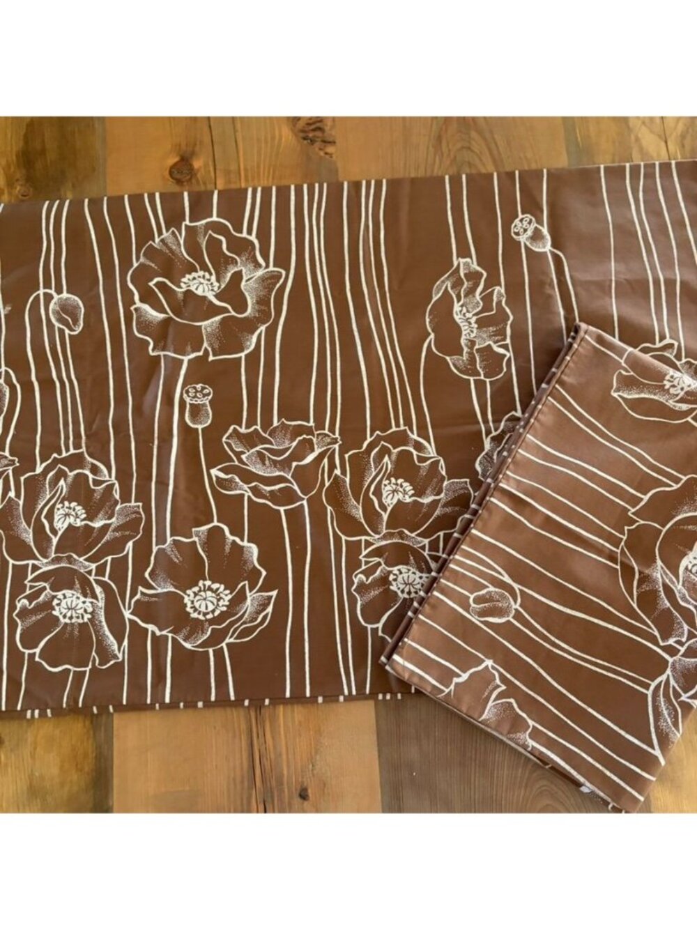 Lady Pepperell 1970s Mod Floral Twin Set Flat Fitted Sheet & Pillowcases Percale